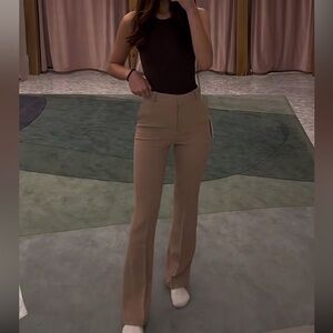 Aritzia Beige Women's Flared Trousers
